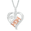 Thumbnail Image 0 of Unstoppable Love™ Diamond Accent "MOM" Heart Pendant in 10K Two-Tone Gold