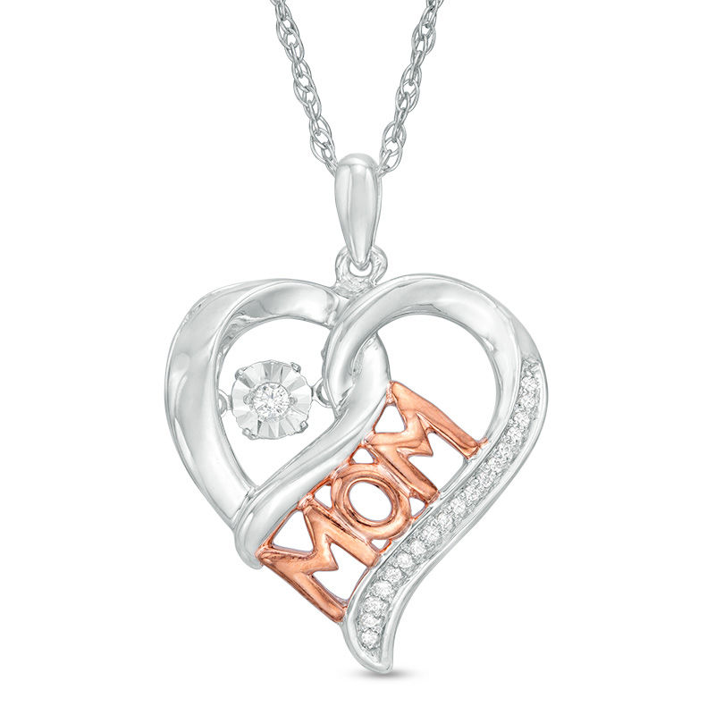 Unstoppable Love™ Diamond Accent "MOM" Heart Pendant in 10K Two-Tone Gold