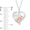 Thumbnail Image 1 of Unstoppable Love™ Diamond Accent "MOM" Heart Pendant in 10K Two-Tone Gold