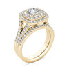 Thumbnail Image 2 of 1.95 CT. T.W. Diamond Double Cushion Frame Split Shank Bridal Set in 14K Gold