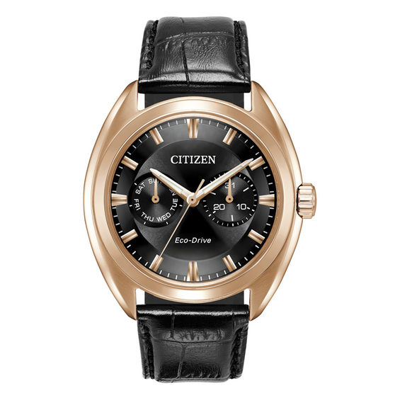 Men's Citizen Eco-Drive® Paradex Rose-Tone Strap Watch with Grey Dial (Model: BU4013-07H)