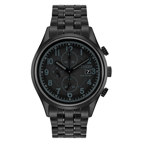 Men's Citizen Eco-Drive® Chandler Black IP Chronograph Watch (Model: CA0625-55E)