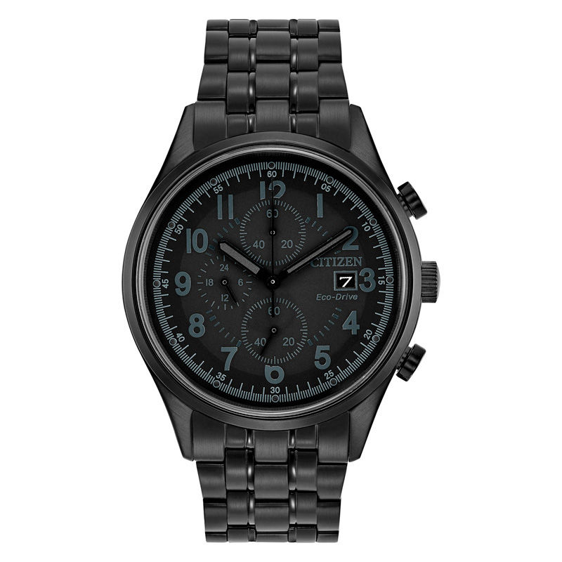 Men's Citizen Eco-Drive® Chandler Black IP Chronograph Watch (Model: CA0625-55E)