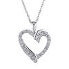 0.10 CT. T.W. Diamond Swirl Heart Pendant in 10K White Gold - 17"