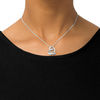 Thumbnail Image 2 of Unstoppable Love™ 0.09 CT. T.W. Diamond Tilted Heart with "Love" Bolo Necklace in Sterling Silver - 30"