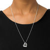 Thumbnail Image 3 of Unstoppable Love™ 0.09 CT. T.W. Diamond Tilted Heart with "Love" Bolo Necklace in Sterling Silver - 30"