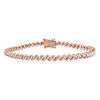 Thumbnail Image 0 of 0.49 CT. T.W. Diamond "S"-Curve Tennis Bracelet in Sterling Silver with Rose Rhodium - 7.5"
