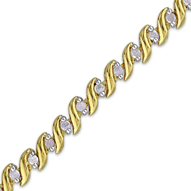 S shaped sales diamond tennis bracelet