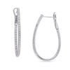 Thumbnail Image 1 of 0.98 CT. T.W. Diamond Inside-Out Oval Hoop Earrings in 14K White Gold