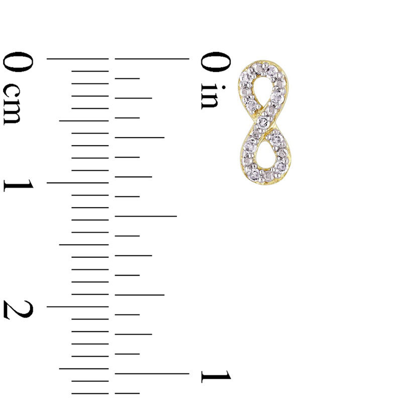 Main Image 3 of 0.09 CT. T.W. Diamond Infinity Stud Earrings in 10K Gold