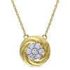 Thumbnail Image 0 of 0.24 CT. T.W. Composite Diamond Swirl Frame Necklace in 10K Gold - 17"