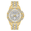 Thumbnail Image 1 of Men's Bulova Crystal Accent Gold-Tone Watch with Silver-Tone Dial (Model: 98C126)