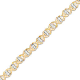 0.83 CT. T.W. Diamond "XO" Bracelet in 10K Gold