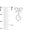 Thumbnail Image 1 of 0.18 CT. T.W. Diamond Bow and Heart Drop Earrings in Sterling Silver