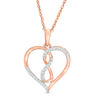 0.09 CT. T.W. Diamond Heart with Infinity Pendant in 10K Rose Gold
