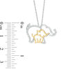 Thumbnail Image 1 of Diamond Accent Elephant and Calf Pendant in Sterling Silver and 10K Gold