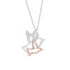 Thumbnail Image 1 of Diamond Accent Birds Pendant in Sterling Silver and 10K Rose Gold