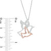 Diamond Accent Birds Pendant in Sterling Silver and 10K Rose Gold