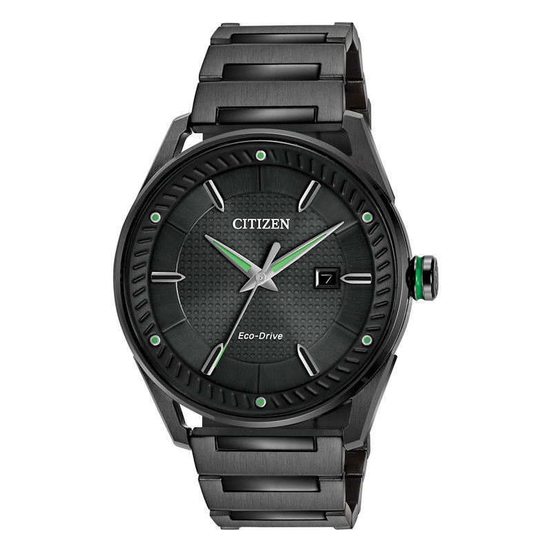 Men's Drive from Citizen Eco-Drive® CTO Black IP Watch with Black Dial (Model: BM6985-55E)|Peoples Jewellers