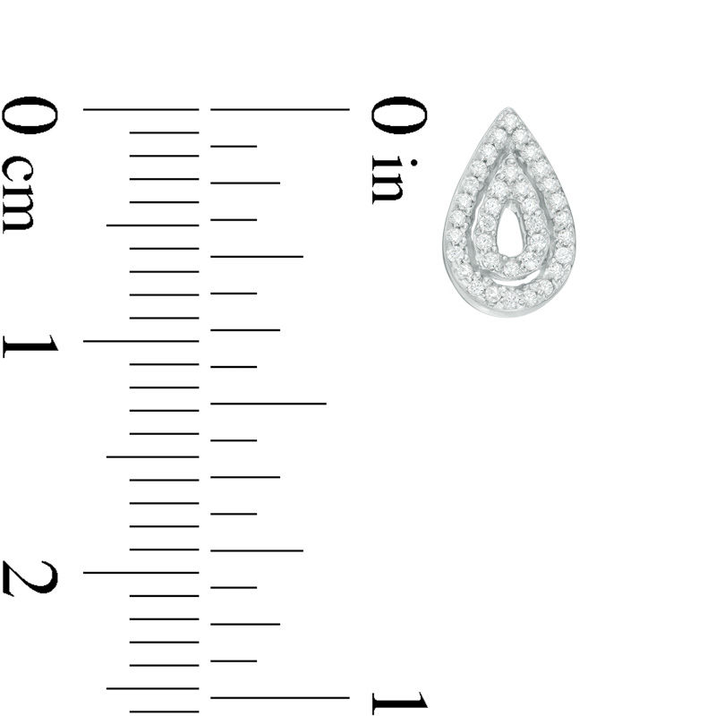 0.15 CT. T.W. Diamond Double Teardrop Stud Earrings in Sterling Silver