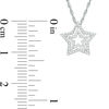 Thumbnail Image 1 of 0.11 CT. T.W. Diamond Double Star Pendant in Sterling Silver