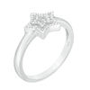 Thumbnail Image 1 of 0.11 CT. T.W. Diamond Double Star Ring in Sterling Silver