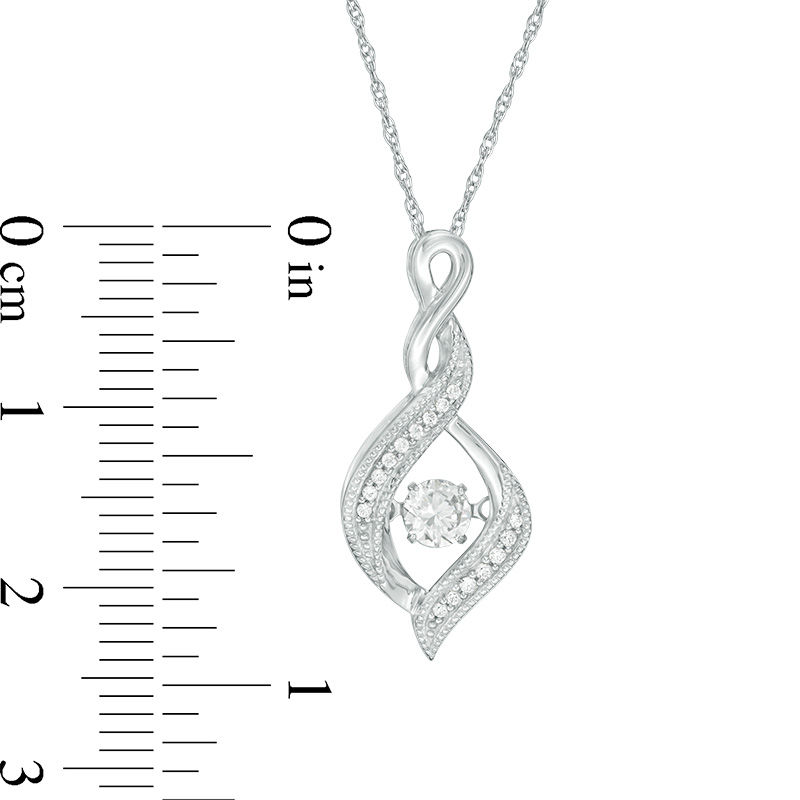 Main Image 2 of Unstoppable Love™ 0.23 CT. T.W. Diamond Flame-Shaped Vintage-Style Pendant in 10K White Gold