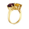 Thumbnail Image 1 of 8.0mm Cushion-Cut Garnet and Citrine Bypass Ring in 10K Gold