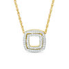 Thumbnail Image 0 of 0.09 CT. T.W. Diamond Double Square Pendant in 10K Gold