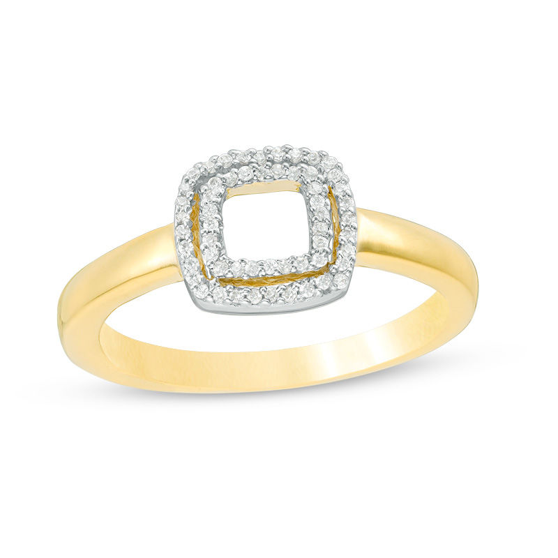 0.09 CT. T.W. Diamond Double Square Ring in 10K Gold|Peoples Jewellers