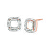 Thumbnail Image 0 of 0.18 CT. T.W. Diamond Double Square Stud Earrings in 10K Rose Gold