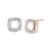 Thumbnail Image 1 of 0.18 CT. T.W. Diamond Double Square Stud Earrings in 10K Rose Gold