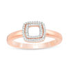 Thumbnail Image 0 of 0.09 CT. T.W. Diamond Double Square Ring in 10K Rose Gold