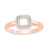 Thumbnail Image 1 of 0.09 CT. T.W. Diamond Double Square Ring in 10K Rose Gold
