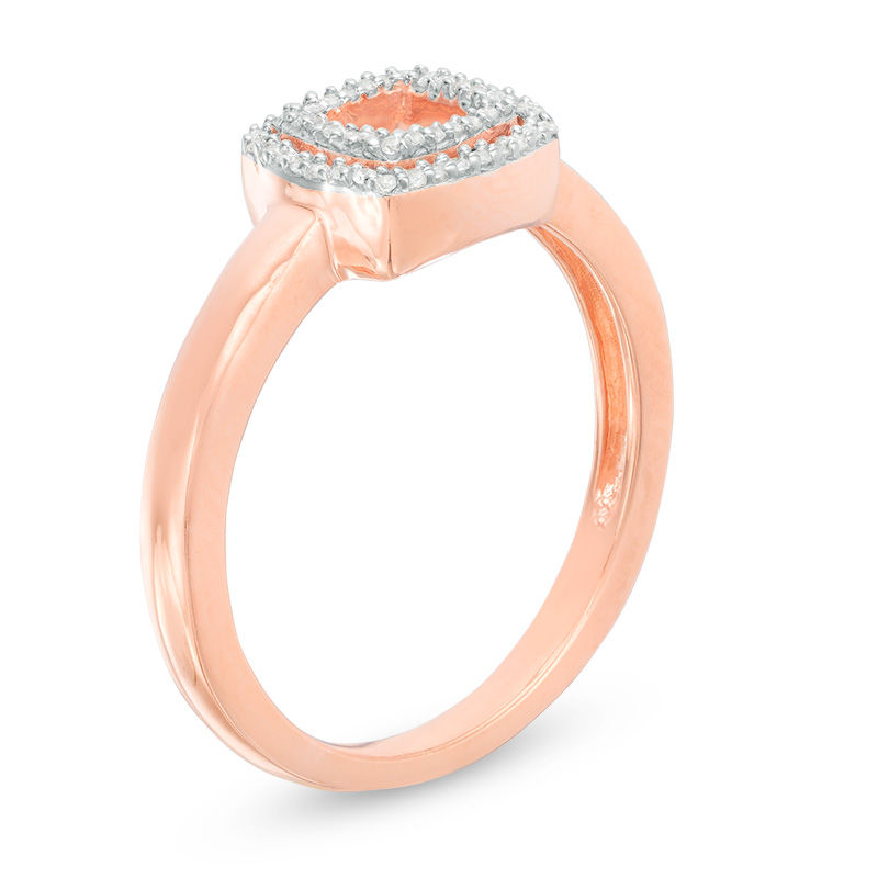 Main Image 2 of 0.09 CT. T.W. Diamond Double Square Ring in 10K Rose Gold