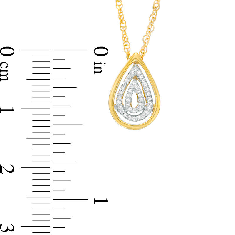 Diamond Accent Triple Teardrop Pendant in 10K Gold