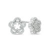 Thumbnail Image 1 of 0.18 CT. T.W. Diamond Double Flower Stud Earrings in Sterling Silver
