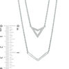 Diamond Accent Triangle and Chevron Double Strand Necklace in Sterling Silver - 20"