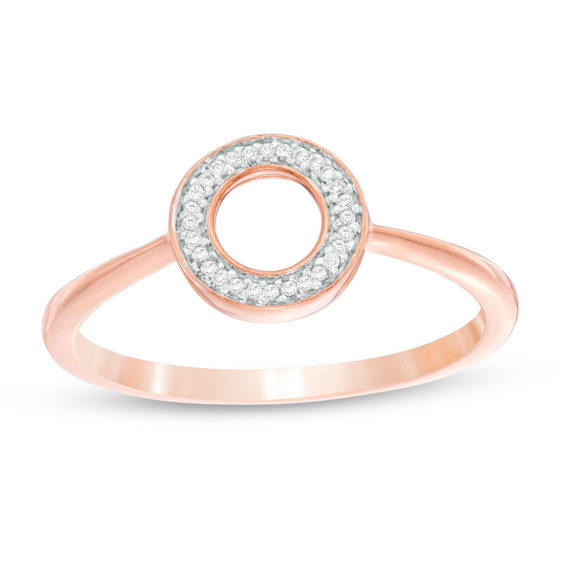 Diamond Accent Circle Ring in 10K Rose Gold|Peoples Jewellers