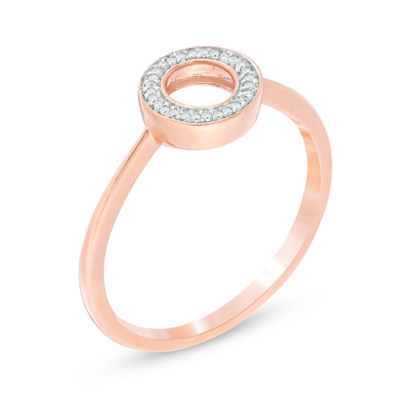 Diamond Accent Circle Ring in 10K Rose Gold|Peoples Jewellers