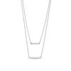 0.45 CT. T.W. Diamond Horizontal Bar Double Strand Necklace in Sterling Silver - 20"