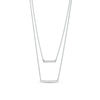 Thumbnail Image 0 of 0.45 CT. T.W. Diamond Horizontal Bar Double Strand Necklace in Sterling Silver - 20"