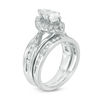 Thumbnail Image 2 of Marquise Lab-Created White Sapphire Frame Bridal Set in Sterling Silver