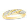 Thumbnail Image 0 of 0.15 CT. T.W. Baguette and Round Diamond Twist Slant Anniversary Band in 10K Gold