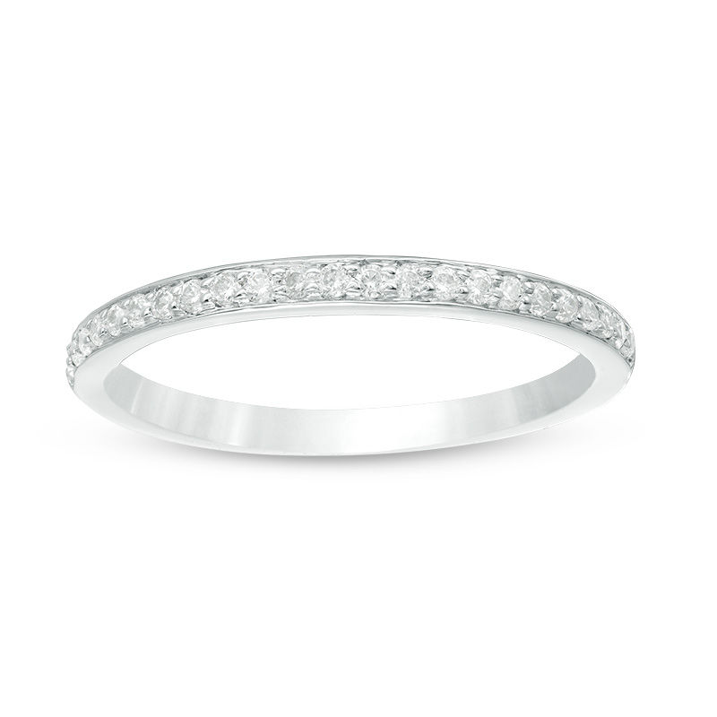 0.15 CT. T.W. Diamond Wedding Band in 10K White Gold|Peoples Jewellers