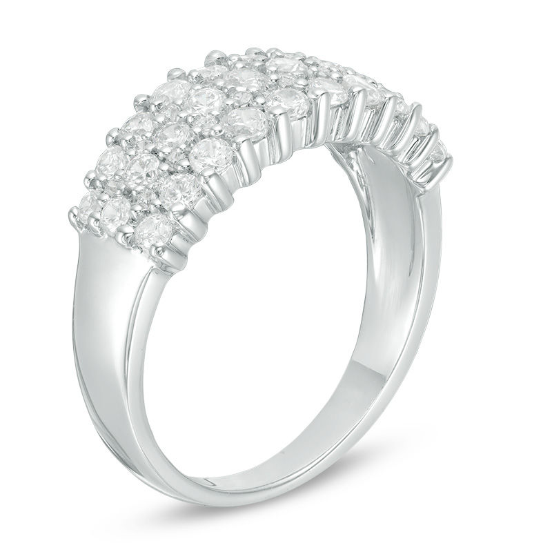 Main Image 2 of 0.95 CT. T.W. Diamond Multi-Row Band in 10K White Gold
