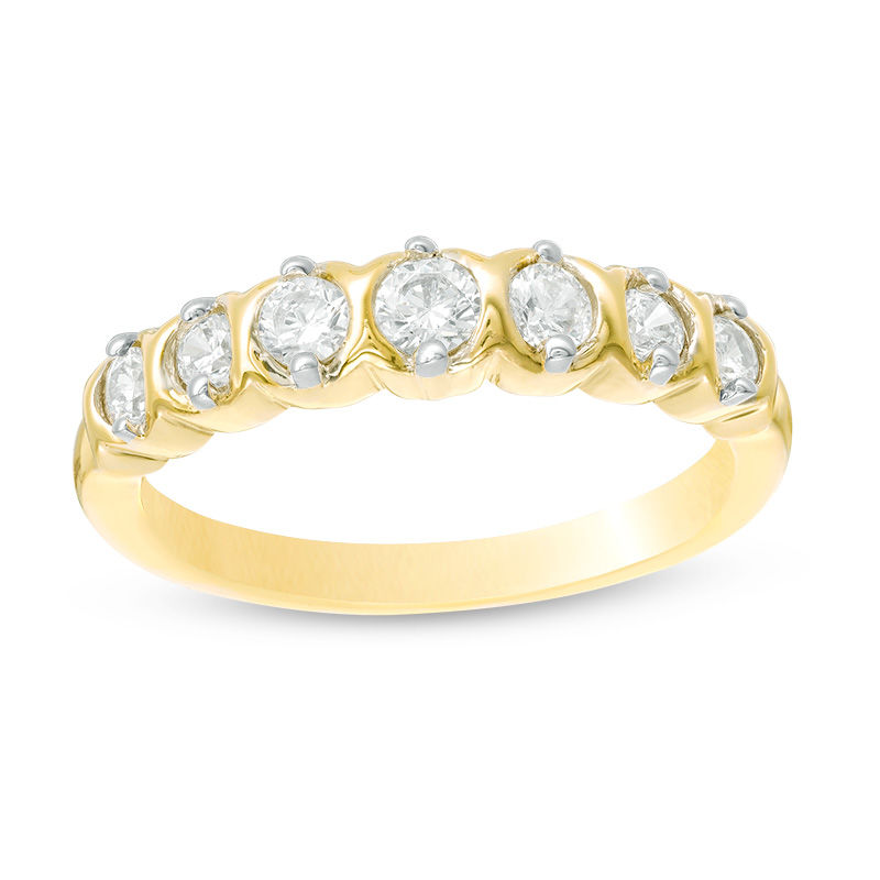 0.45 CT. T.W. Diamond Seven Stone Wedding Band in 10K Gold