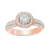 Thumbnail Image 0 of 0.70 CT. T.W. Diamond Frame Engagement Ring in 10K Rose Gold