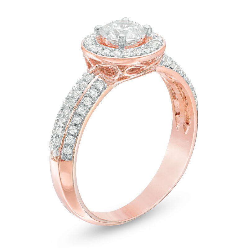0.70 CT. T.W. Diamond Frame Engagement Ring in 10K Rose Gold