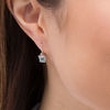 Thumbnail Image 1 of 5.0mm Princess-Cut Aquamarine and Diamond Accent Drop Earrings in 10K White Gold